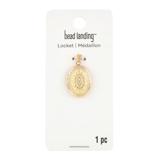 12 Pack: Etched Gold Oval Locket by Bead Landing™